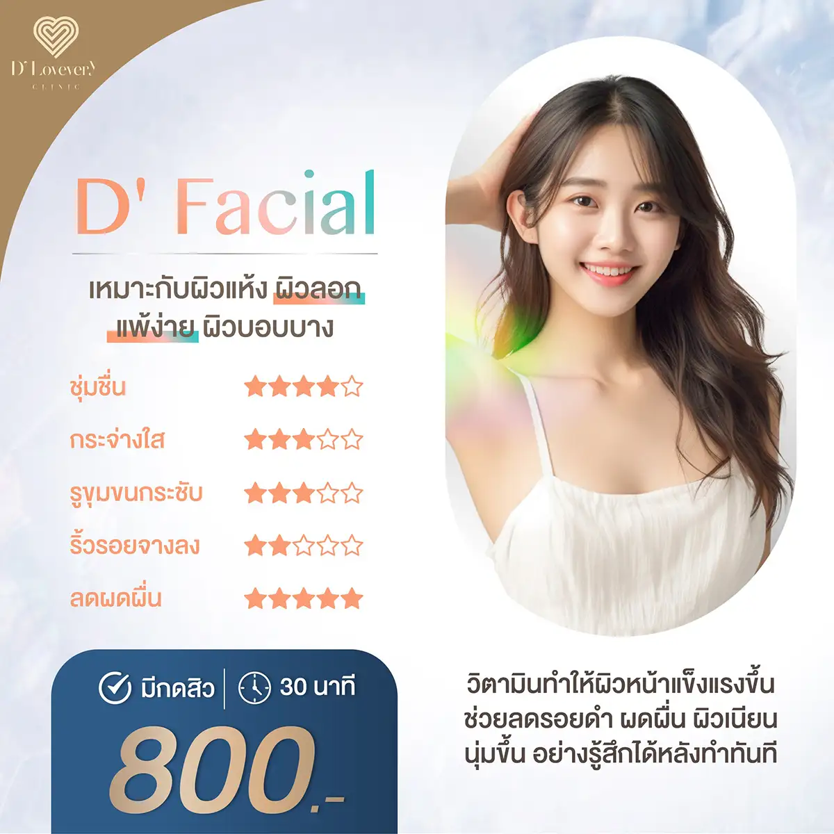 ผิวแพ้ง่าย โปรแกรมนี้ช่วยได้ D’ Facial