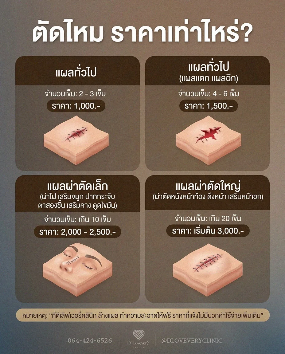 ราคาตัดไหม อัพเดท 2026 คลินิกตัดไหม ใกล้ฉัน