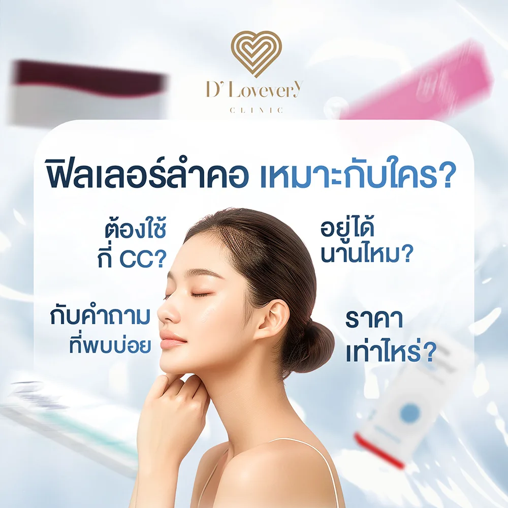 ฟิลเลอร์ลำคอ เหมาะกับใคร ต้องใช้กี่ CC อยู่ได้นานไหม ราคาเท่าไหร่ คำถามที่พบบ่อย