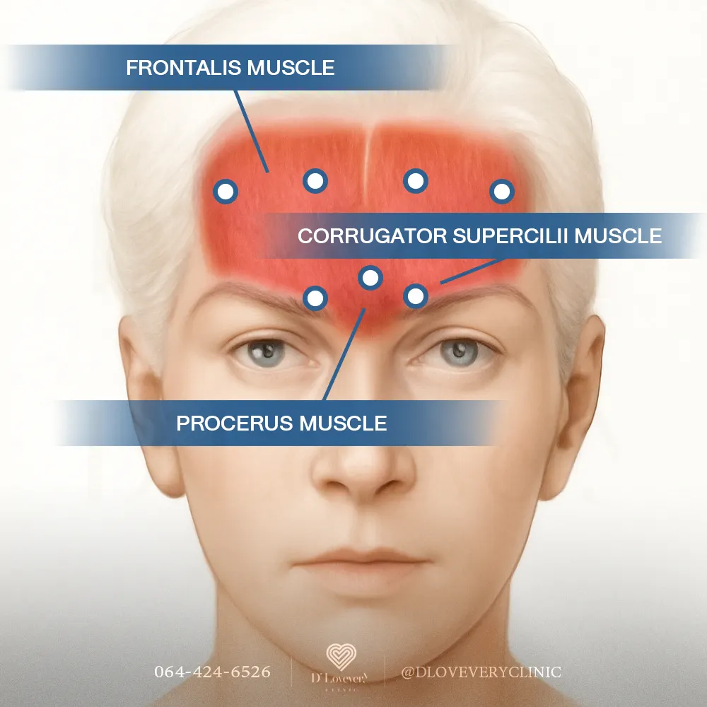 โบท็อกซ์ลดปวดไมเกรน ต้องฉีดจุดไหนบ้าง
frontalis muscle