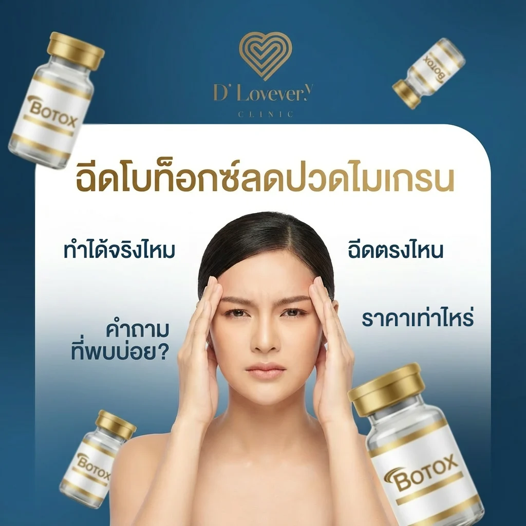 ฉีดโบท็อกซ์ลดปวดไมเกรน ทำได้จริงไหม ฉีดตรงไหน ราคาเท่าไหร่ คำถามที่พบบ่อย