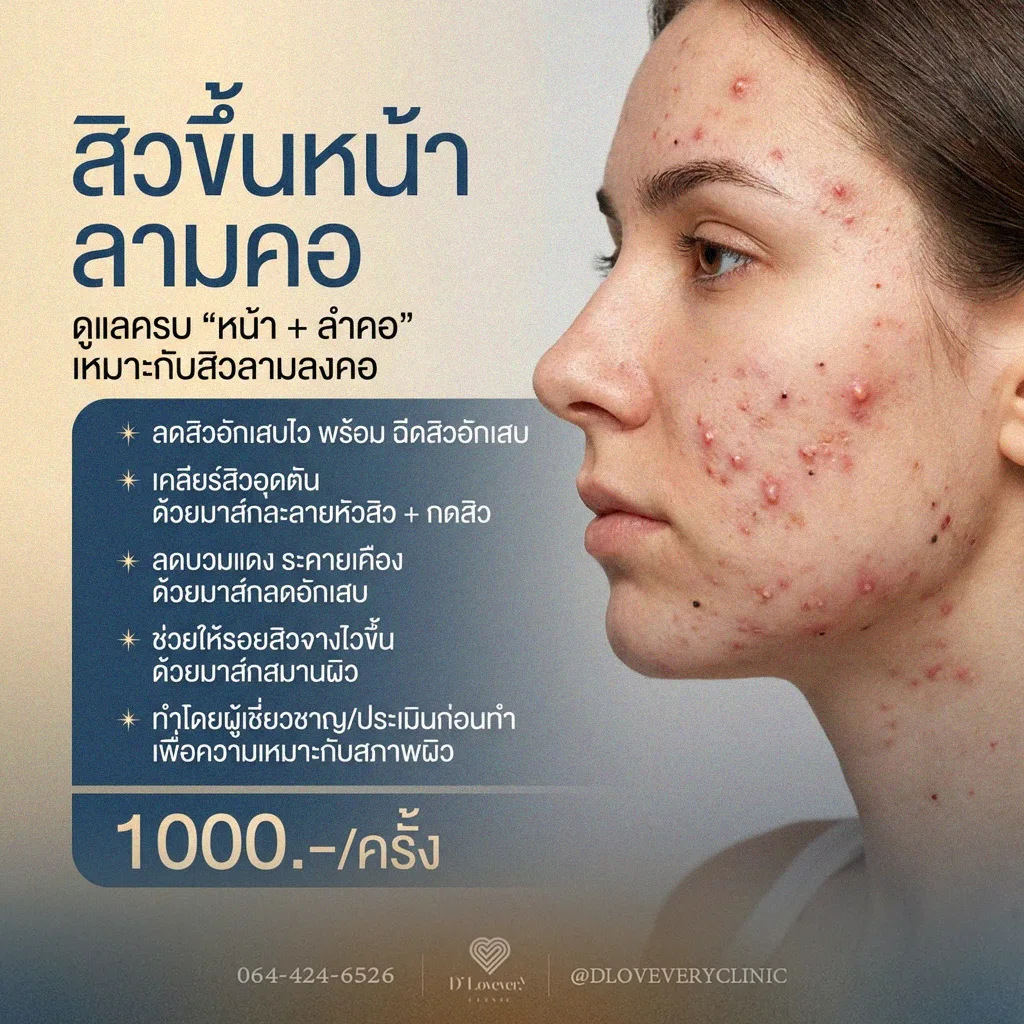 ดูแลครบ “หน้า + ลำคอ” เหมาะกับสิวลามลงคอ