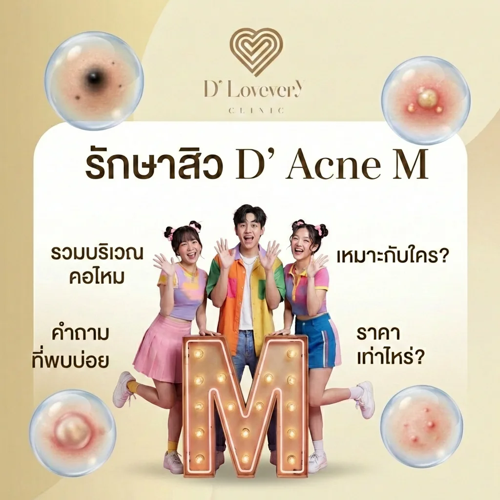คอร์สรักษาสิวทั่วหน้า + ลำคอ D’ Acne M ดีกว่ายังไง? มีฉีดสิวฟรีไหม เหมาะกับใคร ราคาเท่าไหร่ คำถามที่พบบ่อย