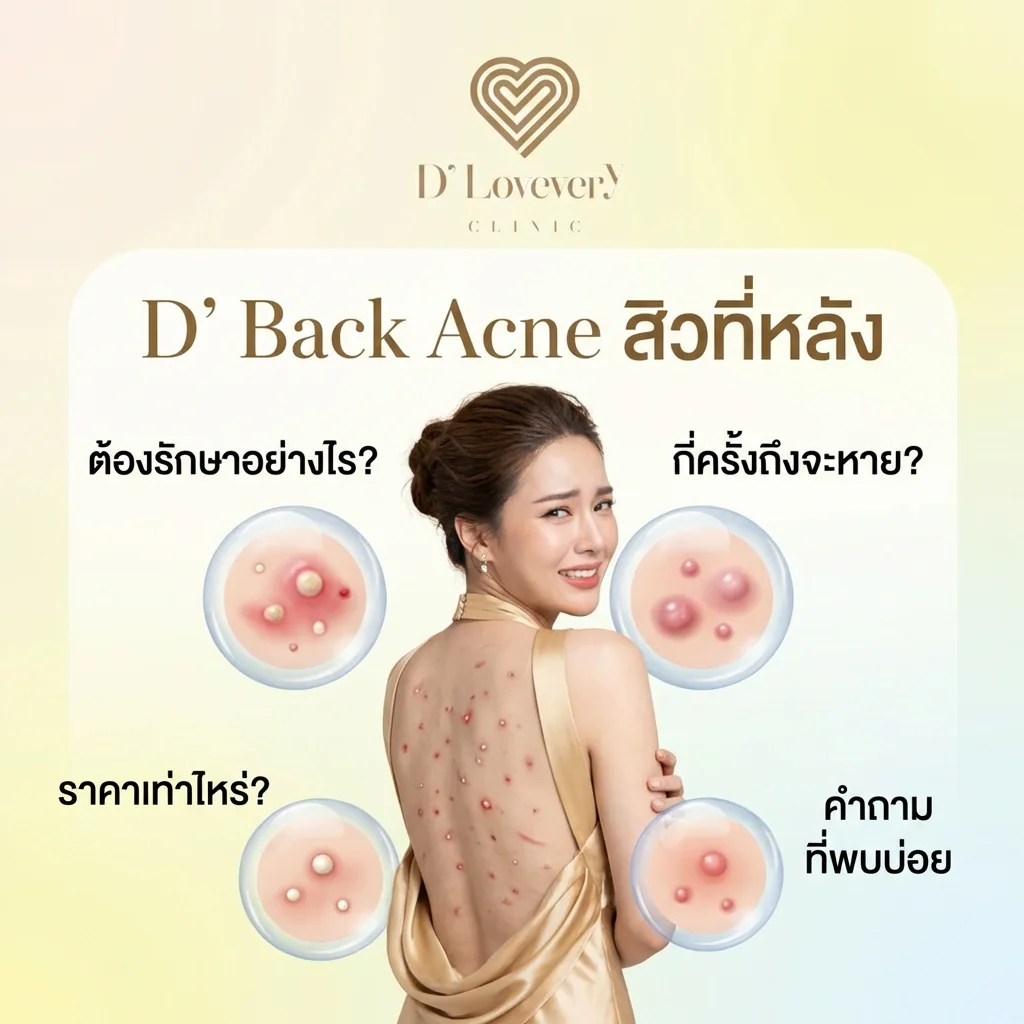 D’ Back Acne สิวที่หลัง ต้องรักษาอย่างไร กี่ครั้งถึงจะหาย ราคาเท่าไหร่ คำถามที่พบบ่อย