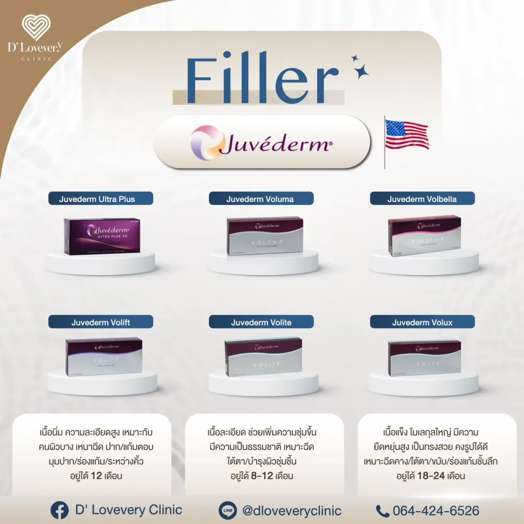 ฟิลเลอร์ Juvederm มีกี่รุ่น ราคาเท่าไหร่ ฟิลเลอร์ Juvederm มีกี่รุ่น ราคาเท่าไหร่