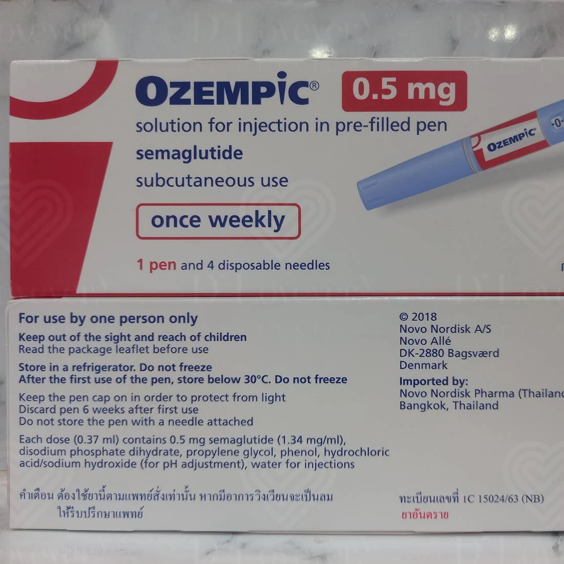Ozempic 0.5 mg semaglutide prefilled pen box once-weekly diabetes injection
