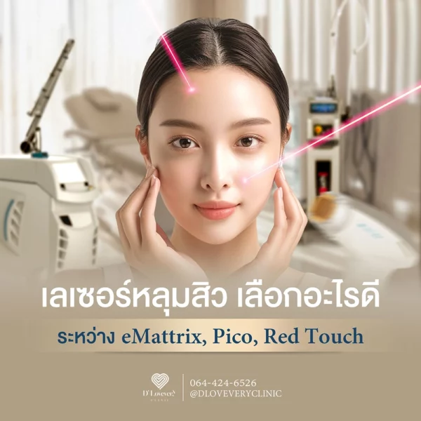 เลเซอร์หลุมสิว เลือกอะไรดี ระหว่าง eMattrix, Pico, Red Touch