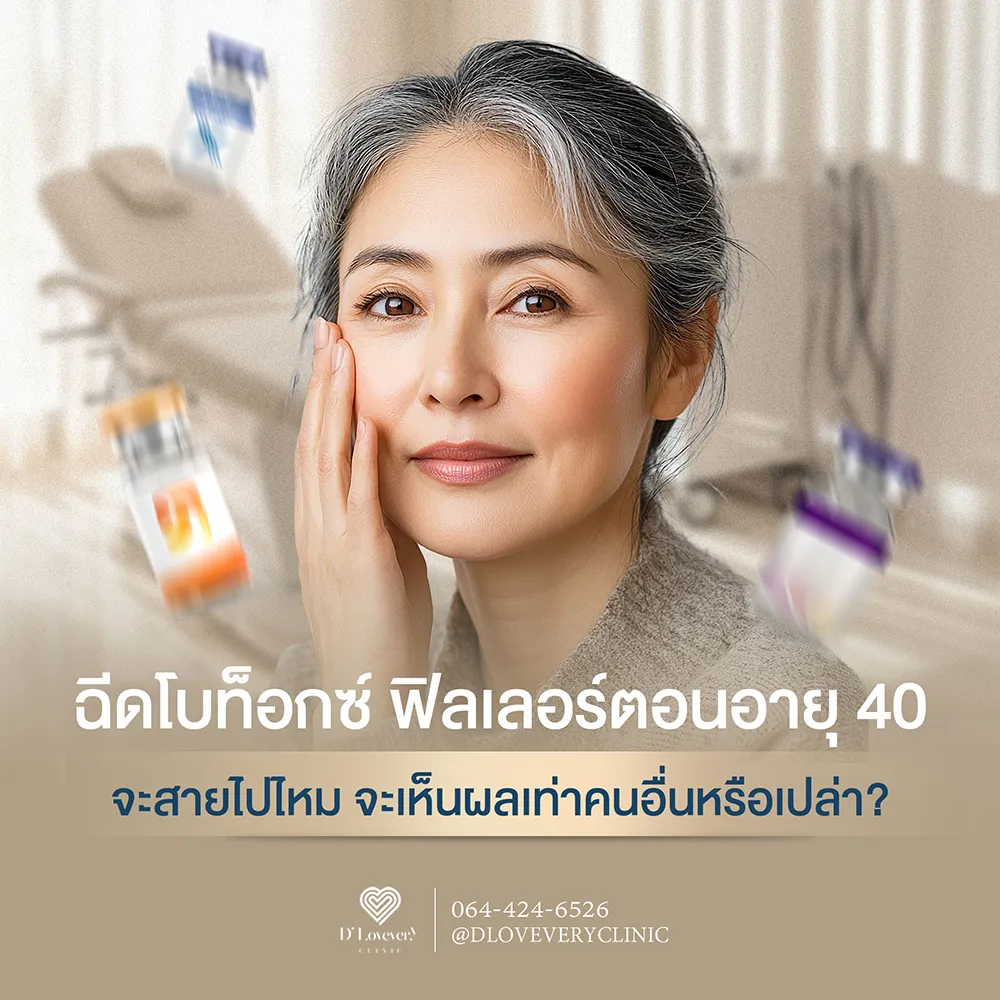 ฉีดโบท็อกซ์ ฟิลเลอร์ตอนอายุ 40 จะสายไปไหม จะเห็นผลเท่าคนอื่นหรือเปล่า