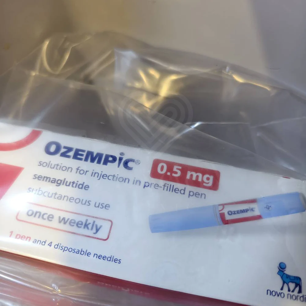 Ozempic 0.5 mg prefilled pen packaging, semaglutide, once-weekly, Novo Nordisk