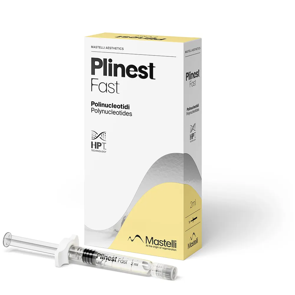 Plinest Fast 2 ml prefilled syringe and Mastelli Aesthetics box, polynucleotides
