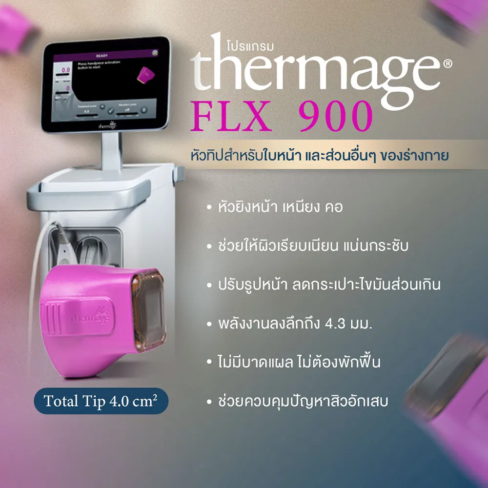 Thermage FLX 900 noninvasive face and neck skin tightening device with magenta handpiece