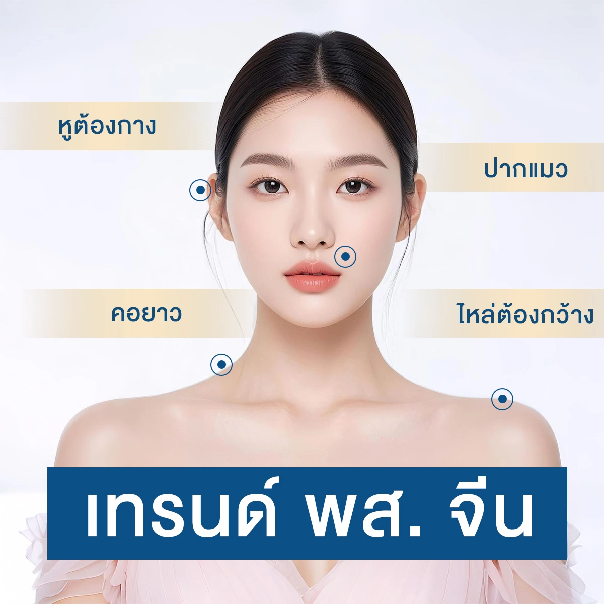 Annotated portrait illustrating Chinese beauty trend and ideal face proportions