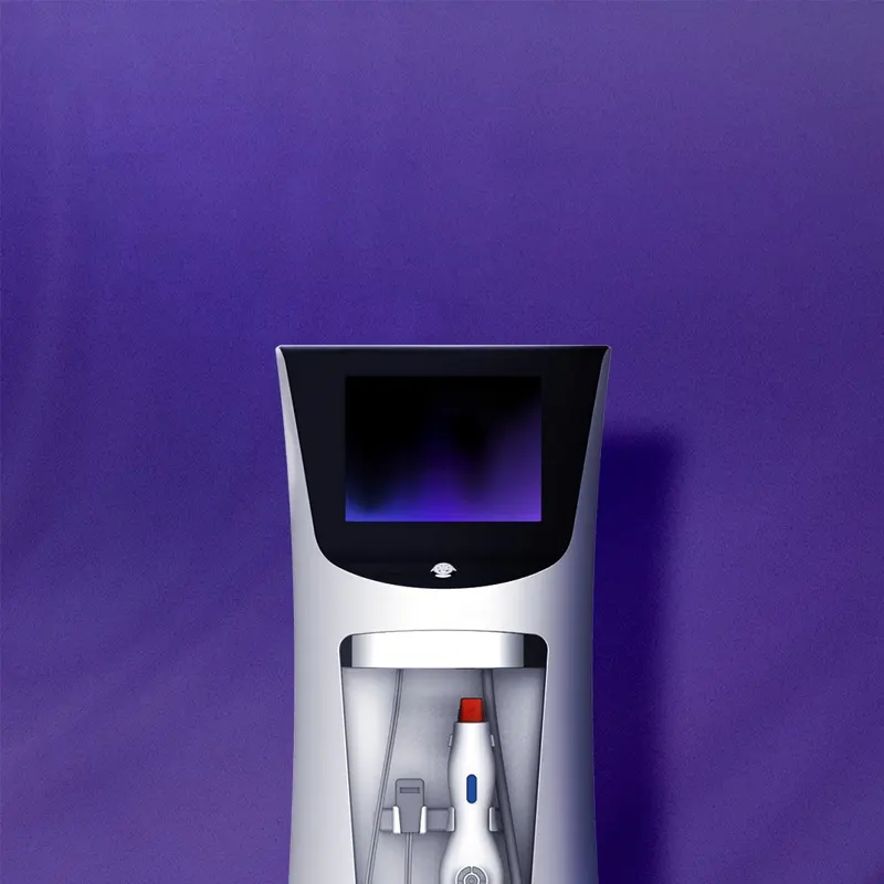 Oligio smart charging and sterilizing station — white tower with docked handheld device