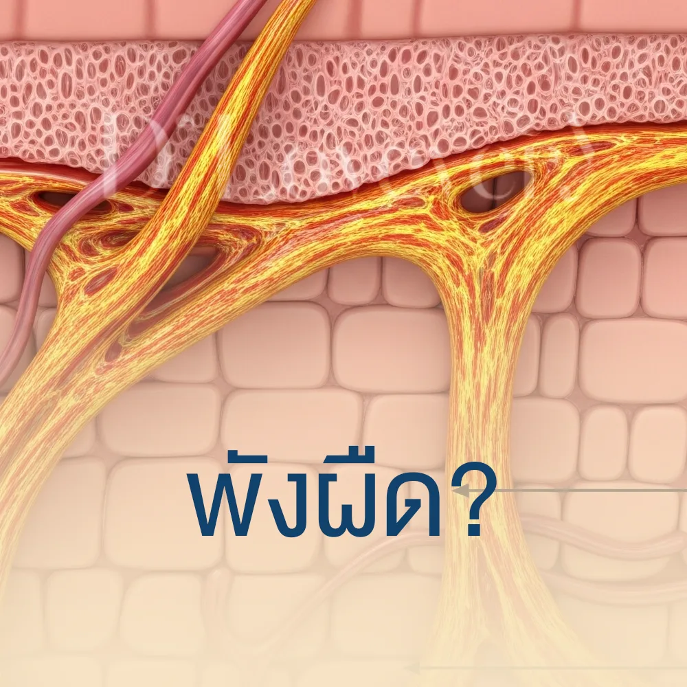 Medical illustration: fibrotic scar tissue under the skin cross-section
