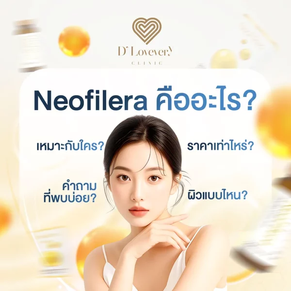 Deeply revitalize your skin with... NeoFilera At D' LOVEVERY CLINIC (D' Lovevery ClinicYou can contact us at our two branches: Paseo Ramkhamhaeng (064-424-6526) and CDC (095-236-4546).