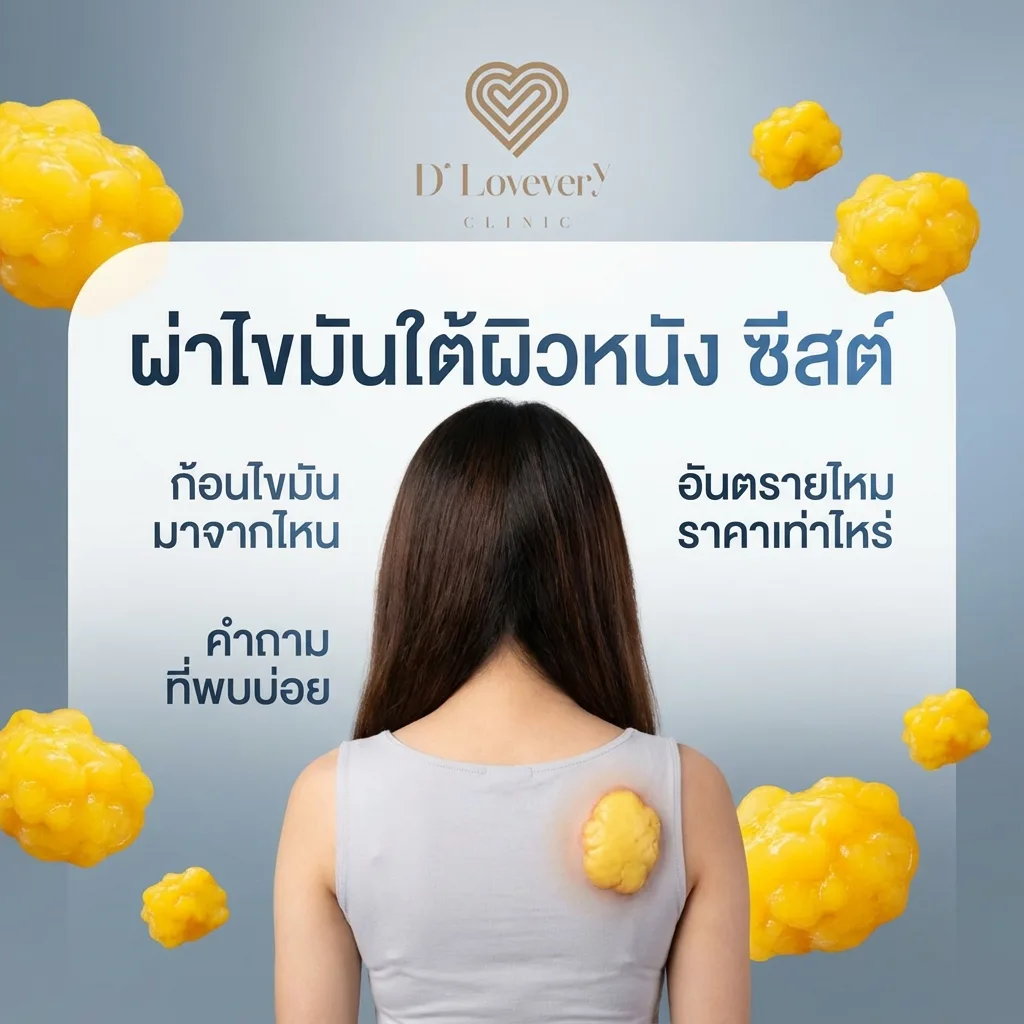 ผ่าไขมันใต้ผิวหนัง ซีสต์ ก้อนไขมันมาจากไหน อันตรายไหม ราคาเท่าไหร่ คำถามที่พบบ่อย